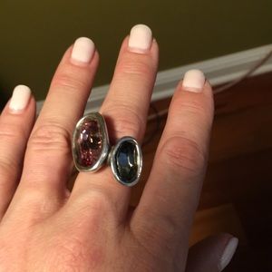 Uno de 50 ring. Pink & Gray Chrystal’s